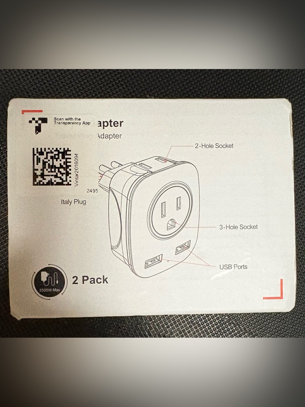 Travel Italy Adapter 2 Pack NWT
